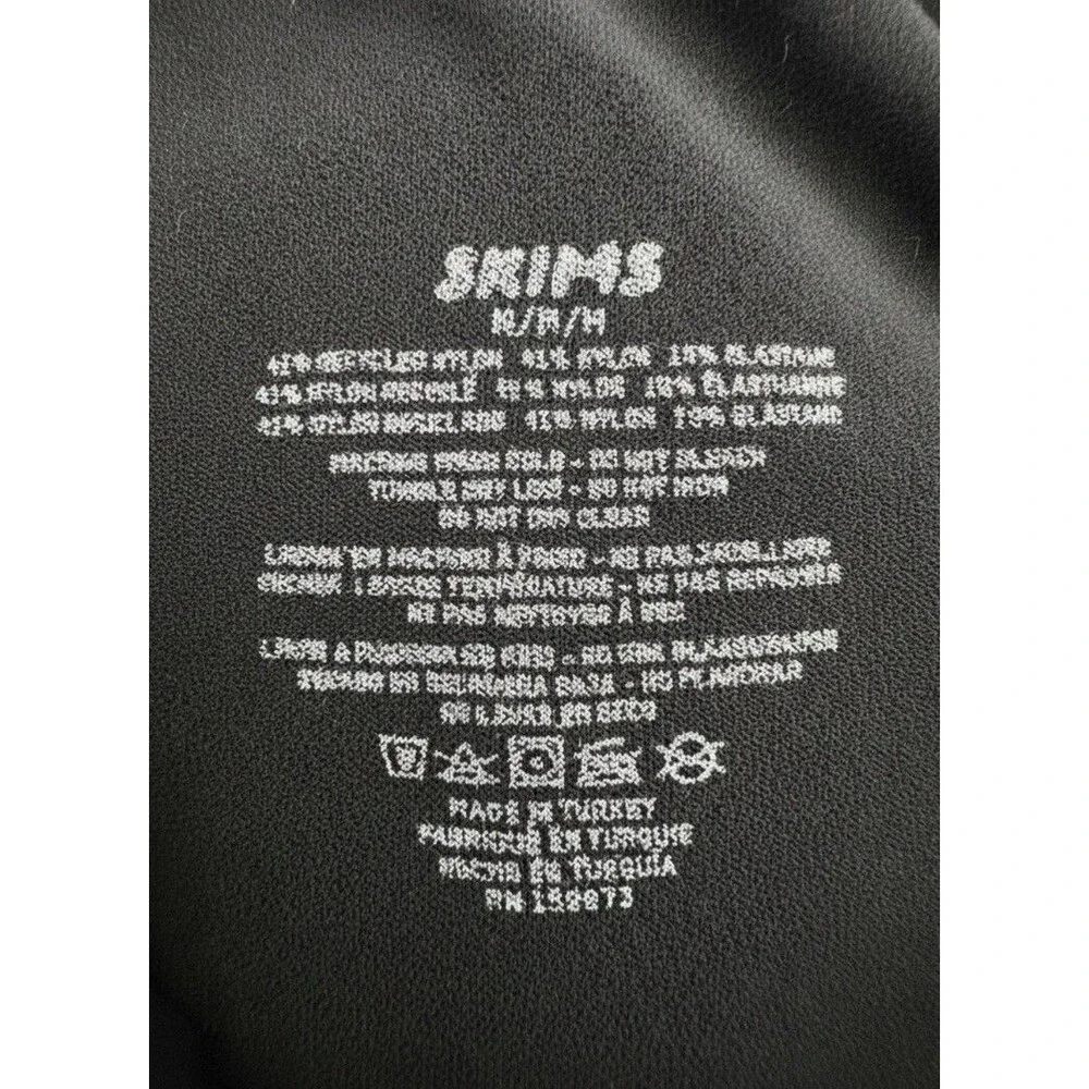SKIMS Seamless Sculpt Thigh Shapewear Bodysuit Slimming M Snatched Onyx Black